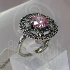 Кольцо ю0212"Фианит розовый" серебрение
